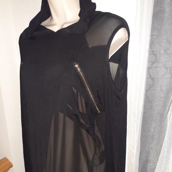 Punk Rave - Semi Sheer Open Shoulder Hoodie - Picture 8 of 10